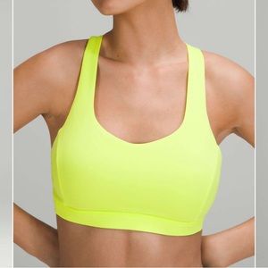 Free to Be Serene Sports Bra, Size 12, Electric Lemon